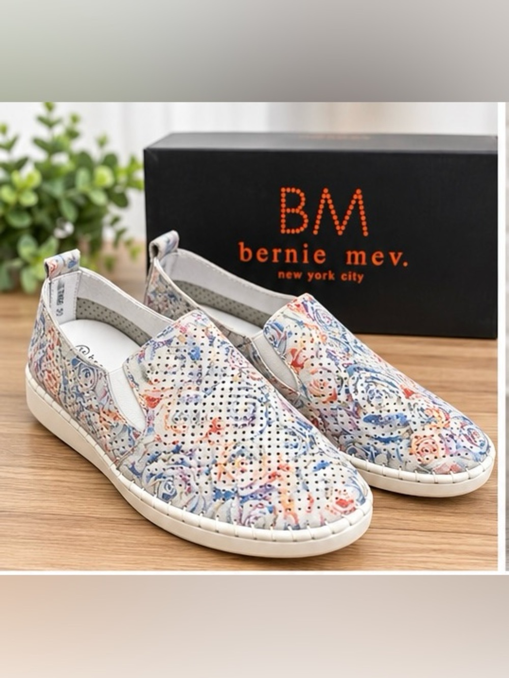 Bernie Mev TW98 Floral Slip On Shoes Memory Foam Comfort Sneakers